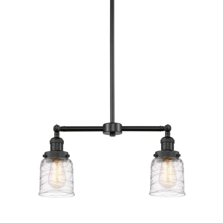 A large image of the Innovations Lighting 209-10-21 Bell Linear Matte Black / Deco Swirl