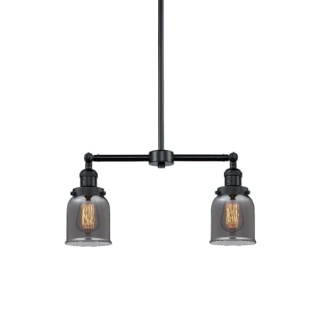 A large image of the Innovations Lighting 209 Small Bell Matte Black / Plated Smoked