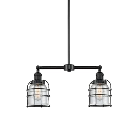 A large image of the Innovations Lighting 209 Small Bell Cage Matte Black / Seedy