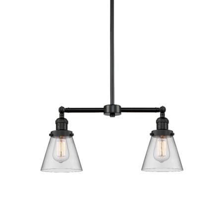 A large image of the Innovations Lighting 209 Small Cone Matte Black / Clear