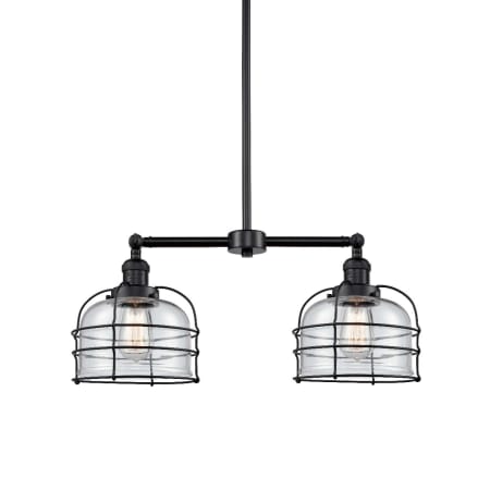 A large image of the Innovations Lighting 209 Large Bell Cage Matte Black / Clear