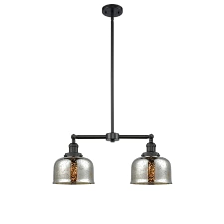 A large image of the Innovations Lighting 209 Large Bell Matte Black / Silver Plated Mercury