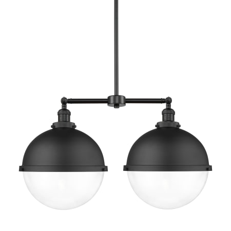 A large image of the Innovations Lighting 209-17-18 Hampden Linear Matte Black / Clear