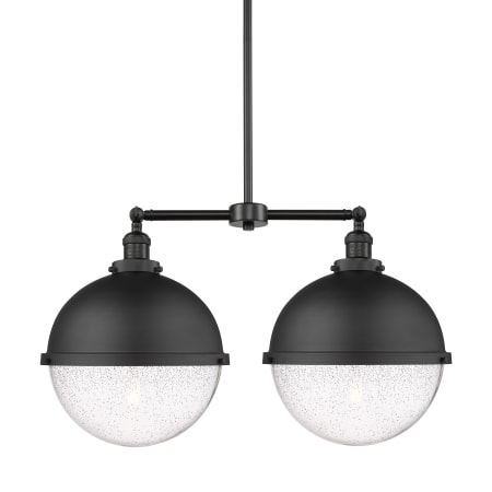 A large image of the Innovations Lighting 209-17-18 Hampden Linear Matte Black / Seedy