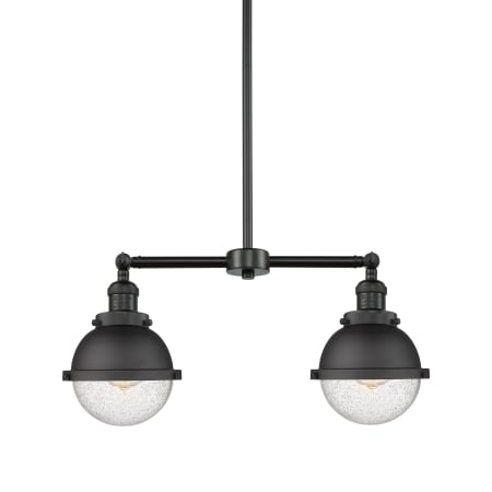 A large image of the Innovations Lighting 209-11-18 Hampden Linear Matte Black / Seedy