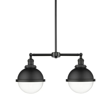 A large image of the Innovations Lighting 209-13-18 Hampden Linear Matte Black / Clear