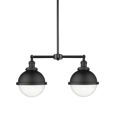 A large image of the Innovations Lighting 209-13-18 Hampden Linear Matte Black / Seedy