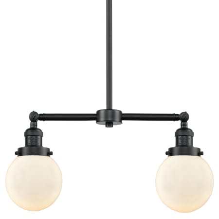 A large image of the Innovations Lighting 209-6 Beacon Oil Rubbed Bronze / Gloss White