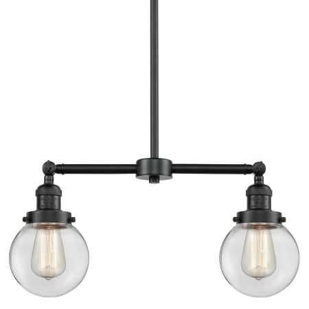 A large image of the Innovations Lighting 209-6 Beacon Oil Rubbed Bronze / Clear