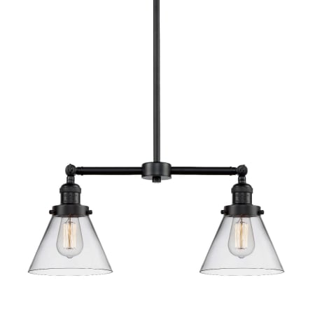A large image of the Innovations Lighting 209 Large Cone Oil Rubbed Bronze / Clear