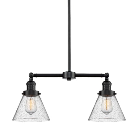 A large image of the Innovations Lighting 209 Large Cone Oil Rubbed Bronze / Seedy