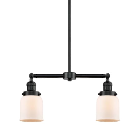 A large image of the Innovations Lighting 209 Small Bell Oil Rubbed Bronze / Matte White Cased