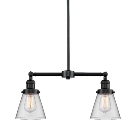 A large image of the Innovations Lighting 209 Small Cone Oil Rubbed Bronze / Clear