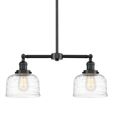A large image of the Innovations Lighting 209-10-21 Bell Linear Oil Rubbed Bronze / Clear Deco Swirl