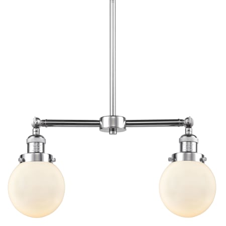 A large image of the Innovations Lighting 209-6 Beacon Polished Chrome / Gloss White