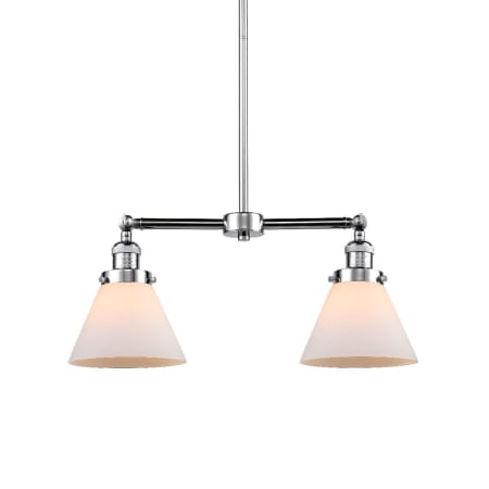 A large image of the Innovations Lighting 209 Large Cone Polished Chrome / Matte White Cased