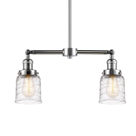 A large image of the Innovations Lighting 209-10-21 Bell Linear Polished Chrome / Deco Swirl