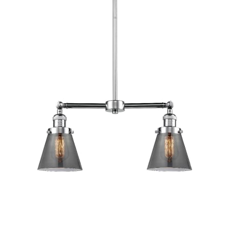 A large image of the Innovations Lighting 209 Small Cone Polished Chrome / Smoked