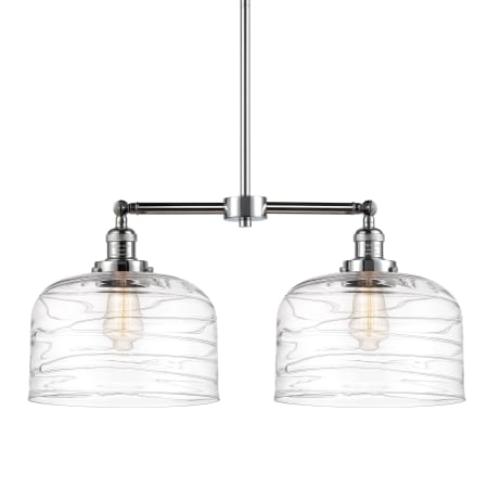A large image of the Innovations Lighting 209-10-21-L Bell Linear Polished Chrome / Clear Deco Swirl