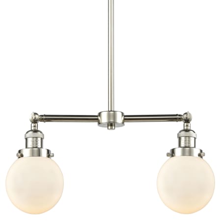 A large image of the Innovations Lighting 209-6 Beacon Polished Nickel / Gloss White