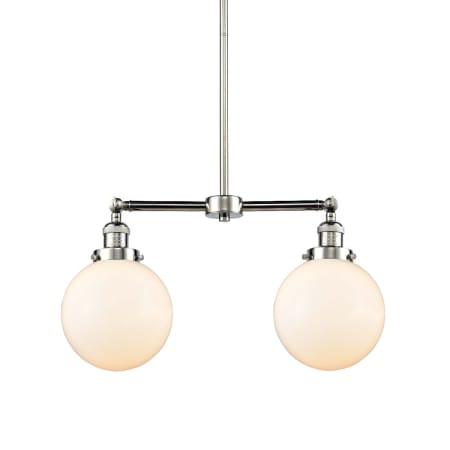 A large image of the Innovations Lighting 209-8 Beacon Polished Nickel / Gloss White