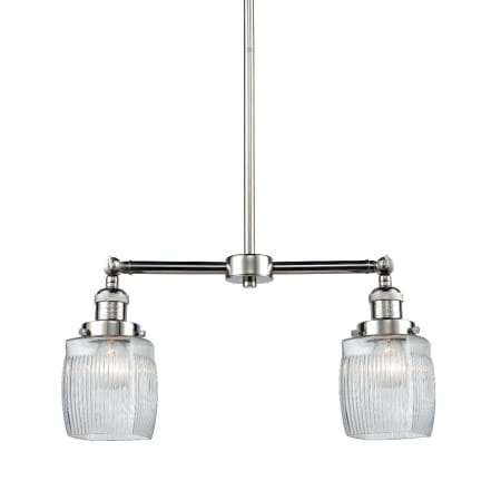 A large image of the Innovations Lighting 209 Colton Polished Nickel / Thick Clear Halophane