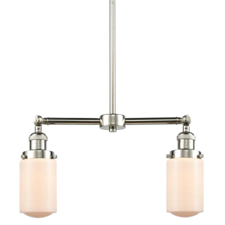 A large image of the Innovations Lighting 209 Dover Polished Nickel / Matte White Cased