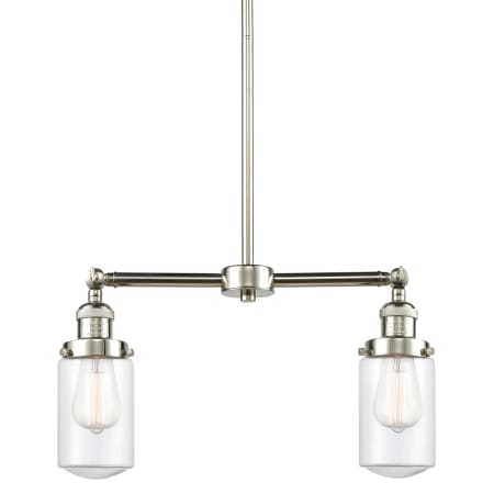 A large image of the Innovations Lighting 209 Dover Polished Nickel / Clear