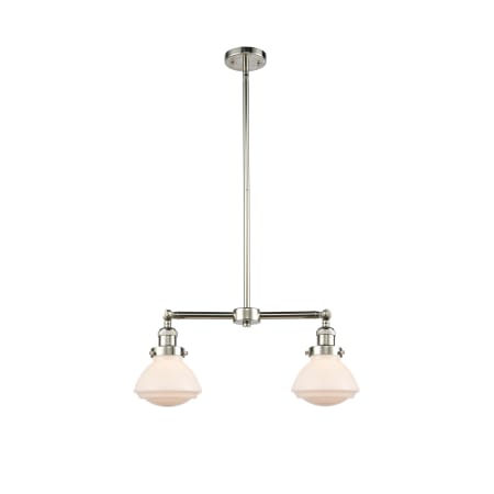 A large image of the Innovations Lighting 209 Olean Polished Nickel / Matte White