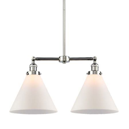 A large image of the Innovations Lighting 209 X-Large Cone Polished Nickel / Matte White Cased