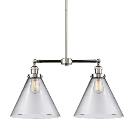 A large image of the Innovations Lighting 209 X-Large Cone Polished Nickel / Clear