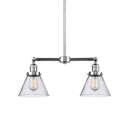 A large image of the Innovations Lighting 209 Large Cone Polished Nickel / Seedy