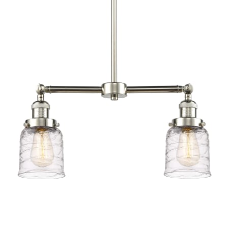 A large image of the Innovations Lighting 209-10-21 Bell Linear Polished Nickel / Deco Swirl