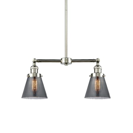 A large image of the Innovations Lighting 209 Small Cone Polished Nickel / Smoked