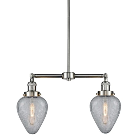 A large image of the Innovations Lighting 209 Geneseo Brushed Satin Nickel / Clear Crackle