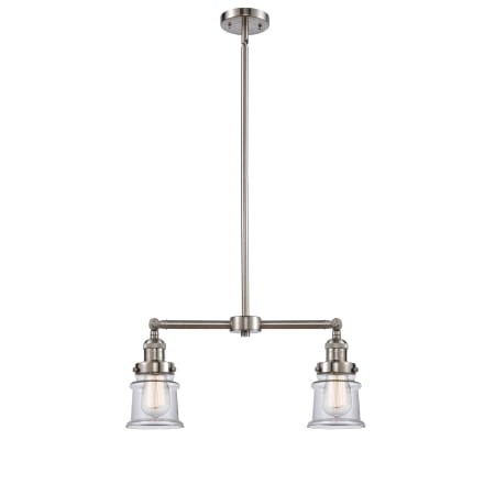 A large image of the Innovations Lighting 209 Small Canton Brushed Satin Nickel / Clear