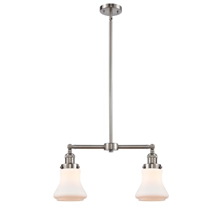 A large image of the Innovations Lighting 209 Bellmont Brushed Satin Nickel / Matte White