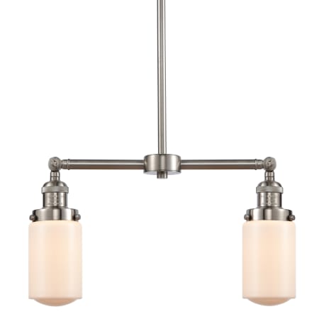 A large image of the Innovations Lighting 209 Dover Brushed Satin Nickel / Matte White Cased