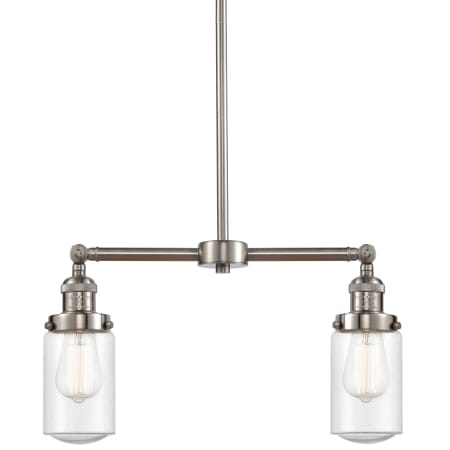 A large image of the Innovations Lighting 209 Dover Brushed Satin Nickel / Seedy