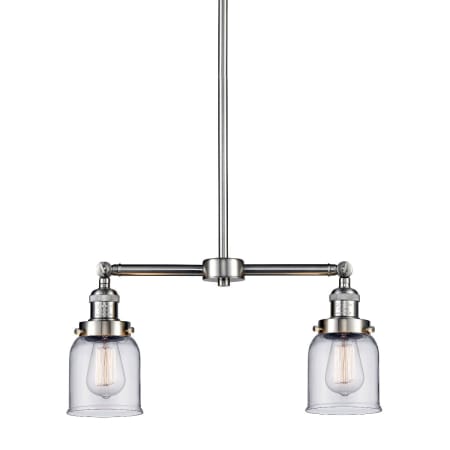 A large image of the Innovations Lighting 209 Small Bell Brushed Satin Nickel / Clear