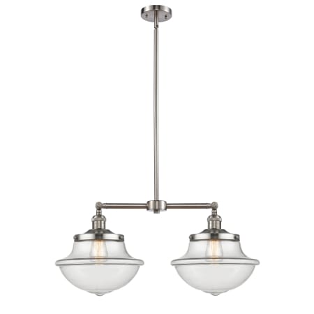 A large image of the Innovations Lighting 209 Large Oxford Brushed Satin Nickel / Clear
