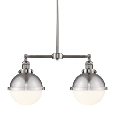 A large image of the Innovations Lighting 209-13-18 Hampden Linear Brushed Satin Nickel / Matte White
