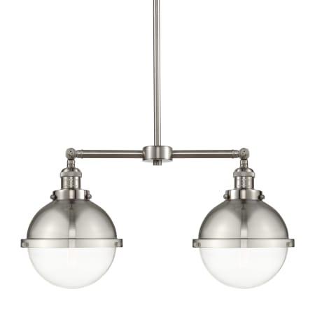 A large image of the Innovations Lighting 209-13-18 Hampden Linear Brushed Satin Nickel / Clear