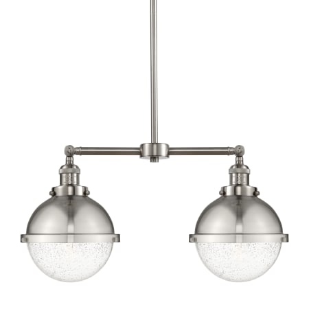 A large image of the Innovations Lighting 209-13-18 Hampden Linear Brushed Satin Nickel / Seedy