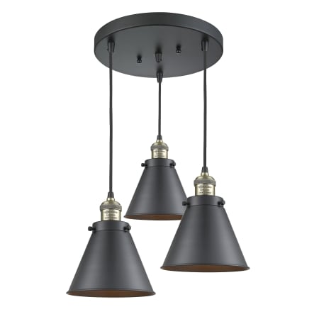 A large image of the Innovations Lighting 211/3 Appalachian Black Antique Brass / Matte Black