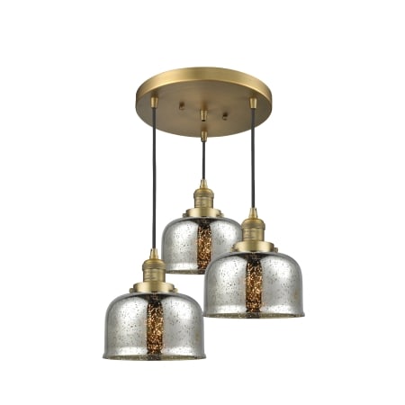 A large image of the Innovations Lighting 211/3 Large Bell Brushed Brass / Silver Plated Mercury