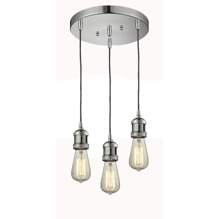 A large image of the Innovations Lighting 211/3 Bare Bulb Polished Nickel