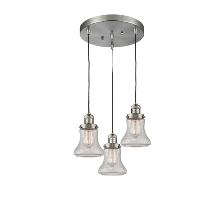 A large image of the Innovations Lighting 211/3 Bellmont Brushed Satin Nickel / Seedy