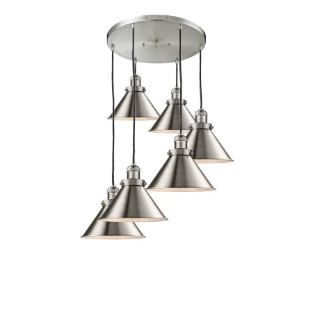 A large image of the Innovations Lighting 212/6 Briarcliff Brushed Satin Nickel / Metal Shade