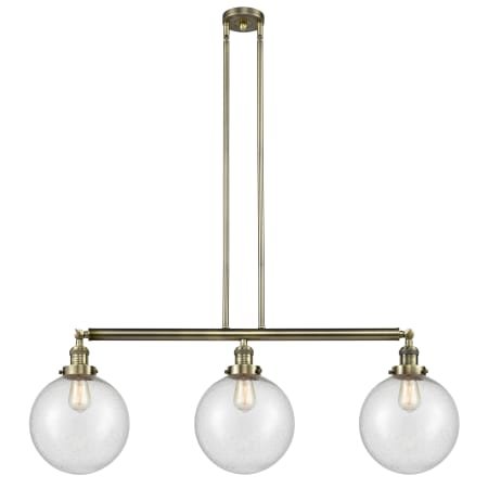 A large image of the Innovations Lighting 213 X-Large Beacon Antique Brass / Seedy